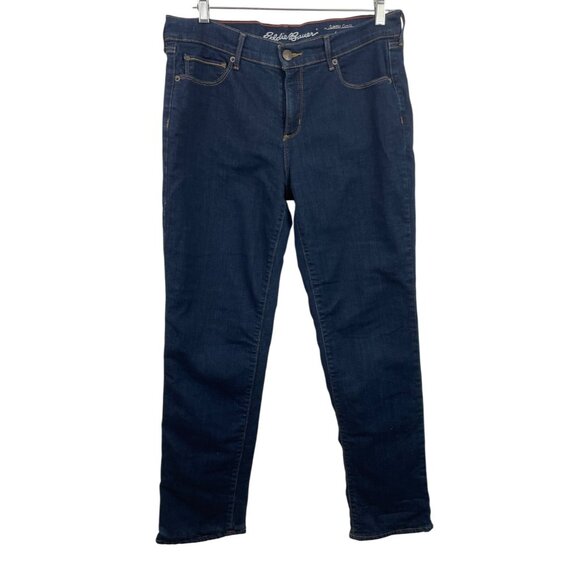 Eddie Bauer Denim - Eddie Bauer Women’s Flannel Lined Slightly Curvy Jeans Straight - Size 12